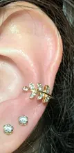 Pendientes de cartílago falso para mujer, aretes pequeños a la moda, Color dorado, sin piercing