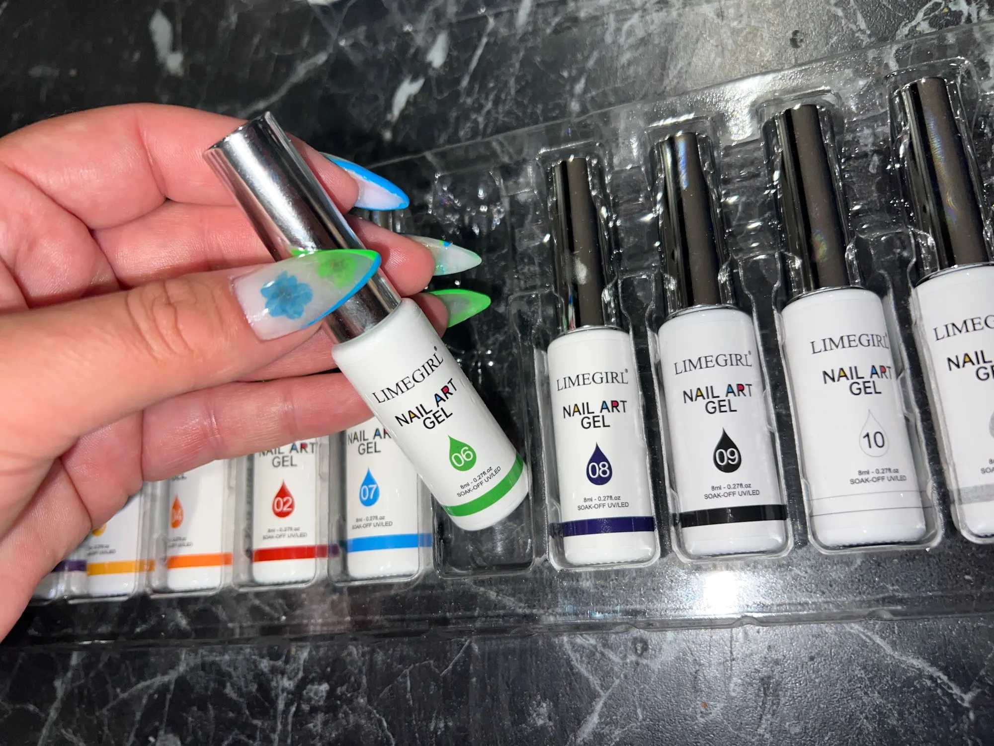 Nail Art Gel Polish Kit Soak Off UV/LED Semi Permanent Ink Färg Striper Lack Gel Nagellack Lack Salong Målning Designs