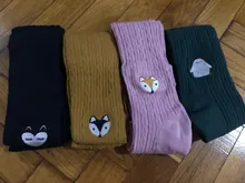 YWHUANSEN-pantimedias para niños de punto para primavera y otoño, medias de doble aguja de algodón para niñas, ropa de invierno con animales