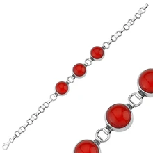 Серебряный 925 пробы коралловый камень браслет ручной работы