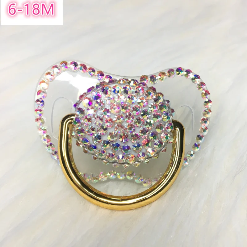 COLORFUL 6-18M MIYOCAR ручной работы bling Красочные Стразы соска королева и король стильная соска пустышка идеальный подарок ребенка showe PBC - Цвет: COLORFUL 6-18M
