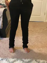 Pantalones apilados para mujer, calzas de chándal gruesas, sólido alto, cordón de cintura alta, con campana inferior, plisada con vuelo, informales
