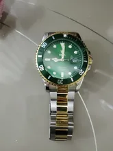 Reloj de cuarzo deportivo para hombre, cronógrafo de pulsera de acero inoxidable, resistente al agua, color verde, Masculino