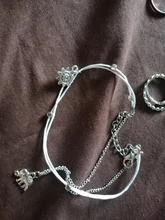 Multicapa Vintage pulseras para las mujeres Boho elefante colgante sol tobillera Cadena de cuerda de pie joyas de verano playa pulsera para el tobillo en la pierna