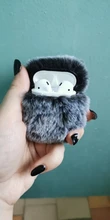 Ear-Fur-Case Capa Carabiner Plush-Cover Apple Airpods Rabbit Soft Wireless for 1-2/Wireless/Charging-fluffy-box