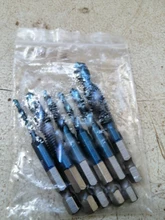 BINOAX 6 uds titanio HSS combinación broca avellanado hexagonal vástago M3-M10
