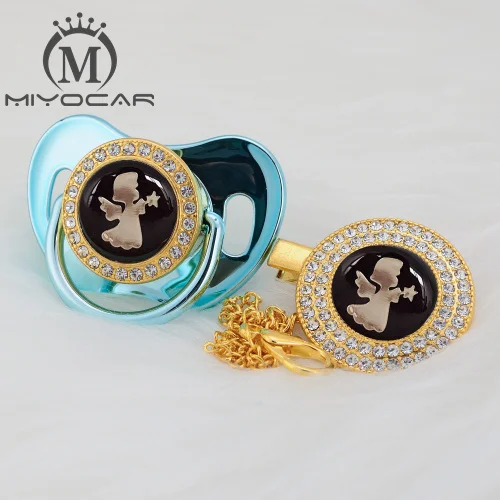 GAG-10 6-18m MIYOCAR 7 цветов Ангел прекрасный красивый серебряный bling соска и пустышка Клип BPA бесплатно пустышка bling уникальный дизайн кляп - Цвет: GAG-10 6-18m