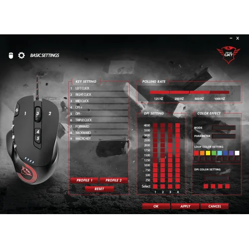 Игровая проводная мышь 21186 Trust GXT 162 до 4000 dpi 9 клавиш