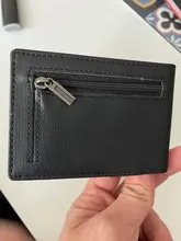 Billetera plegable de lujo con Clip para dinero para hombre, tarjetero de cuero con cremallera, monedero, bolsillo para monedas, abrazadera de Metal