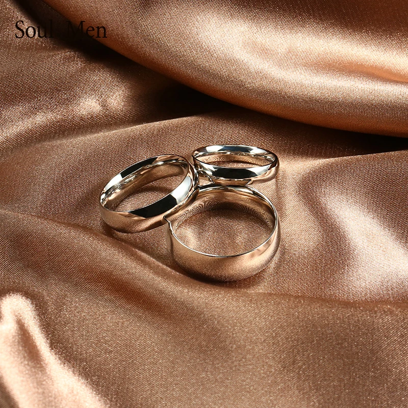 316L Stainless Steel Wedding Bands Engagement Lovers' Ring Shiny Dome Finish Big US Sizes 7 to 15 4/6/8mm For Men Women