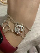 Colgante Retro con forma de Luna y mapa del mundo para mujer, collar de oro multicapa, colgante para fiesta, accesorios de joyería