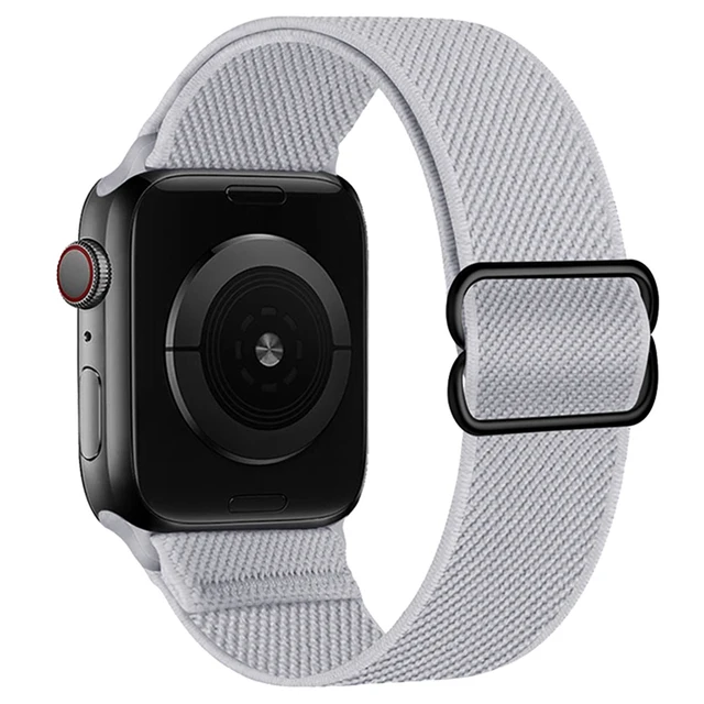 Scrunchie Strap For Apple watch band 44mm 40mm 38mm 42mm 41mm 44mm Nylon bracelet correa iWatch Serie 4 5 3 2 1 SE 6 7 45mm 41mm 18Light Gray