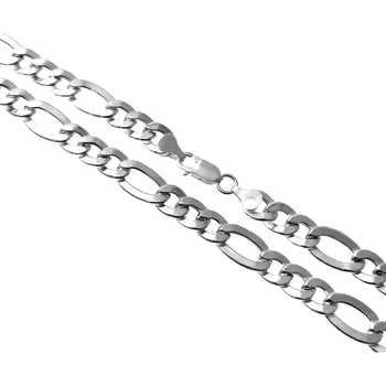 

Chain 925 Sterling silver m 60cm. Alternate 3x1 smooth socket width 9mm. Locking carabiner