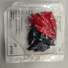 20 Pcs 28MM Black Red Soft Plastic Coated Testing Probe Mini Alligator Test Clips