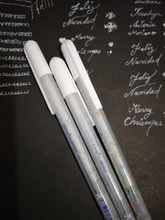 Bolígrafo de Gel de 0,8 MM Unisex para niños, suministros escolares de papelería para oficina y aprendizaje, Color blanco, álbum de fotos