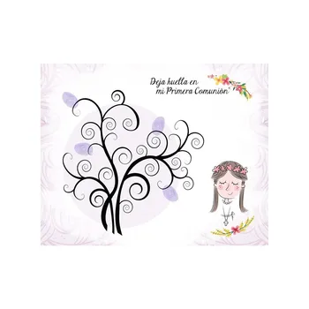 

CANVAS TREES fingerprin FOR HOLY COMMUNION GIRL-Details and gifts for weddings, christening memories and fellowship for guests