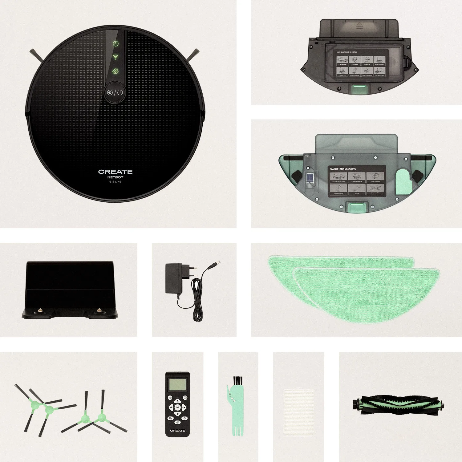 Crea NETBOT S18 Robot aspiplasticfriegasuelos 1800 Pa, Mapeo e App,  compatibile con Alexa, Google Home, WiFI|Vacuum Cleaners| - AliExpress