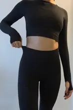Yoga-Set Workout-Clothes Seamless Leggings Fitness-Crop-Top Sport-Suit Vital Gym Long-Sleeve