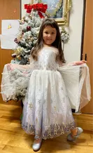 Snow Queen 2 White Girls Elsa Dress for girls Halloween Costume vestidos Christmas Princess