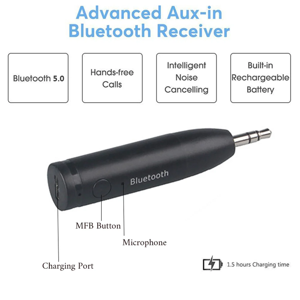 Aux Bluetooth адаптер беспроводной музыкальный bluetooth автомобильный аудио адаптер 3,5 мм AUX аудио стерео музыкальный Автомобильный приемник адаптер громкой связи