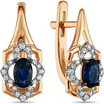 

Lucas gold earrings with sapphires and diamonds in red gold