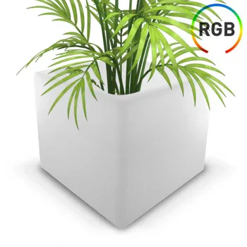 

Decorative RGB LED planter 40x40 cm with 7hSevenOn Outdoor aluminum Orientable Knob