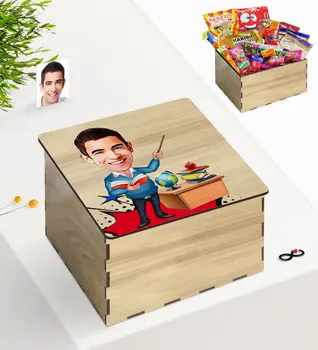 

Tailor-made In Wooden Box Bay Teacher Caricature Of Nostalgic Lezzetler Gift Seti-5