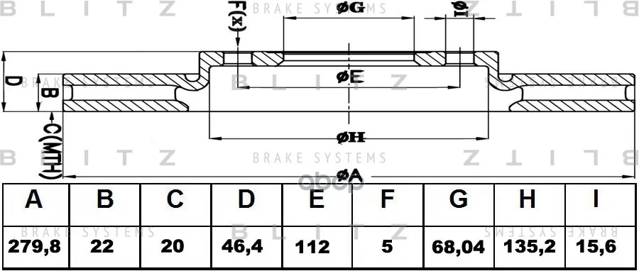 Диск Тормозной Audi A4/A6/A8 95-/Vw Passat 96-/Seat Exeo 09- Blitz арт. BS0156
