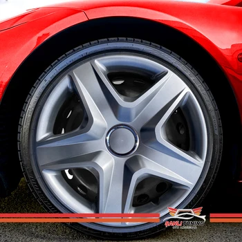 

14 "Inch Hubcaps Wheel Rim Cover Glossy Black with Gray Insert 4pcs Set