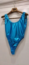 Bañador de látex sin mangas para mujer, de corte alto traje de baño, aspecto húmedo, charol, Tanga corporal, ropa de baño, gimnasia, bañador Maillot