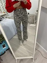 HEYounGIRL-Pantalones elegantes con estampado de cebra para mujer, de cintura alta Capris Harajuku, pantalones de señora informales para oficina, ropa de calle 2021