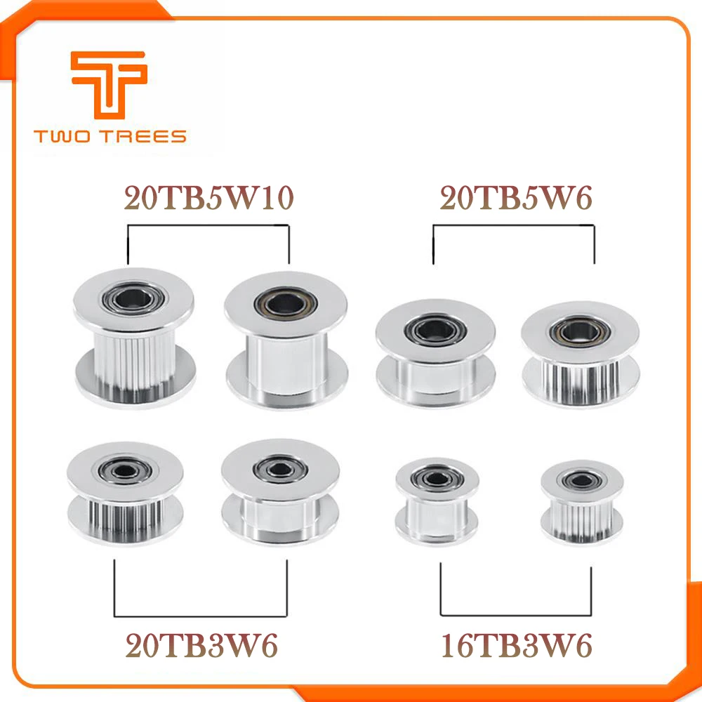 Ofertas Especiales GT2 tensor polea 16/20 dientes de la rueda de diámetro 3/5mm de aluminio dientes ancho 6/10mm para I3 Ender 3 CR10 azul Reprap impresora 3Vjp9nwR