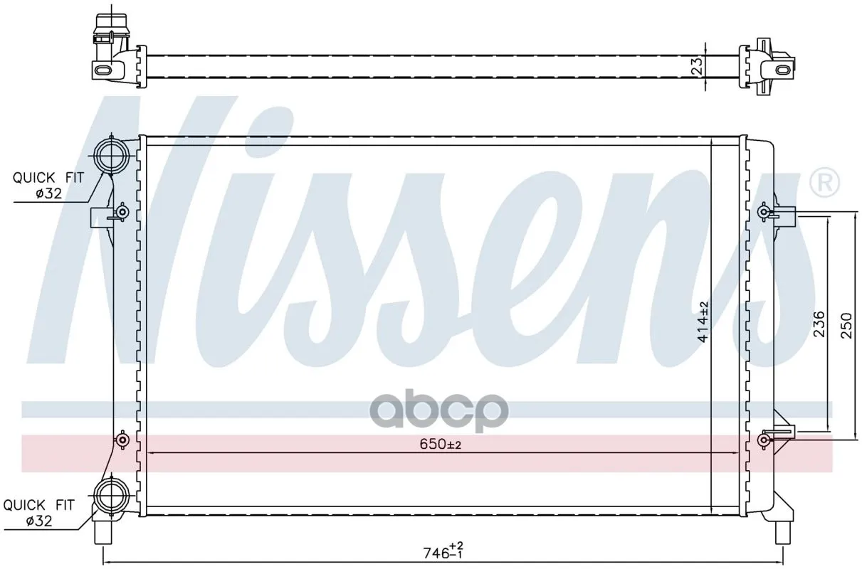 Радиатор Vag A3/A5/Octavia/G5/Passat 1.4-2.5/2.0d 03-/05- Nissens 65277 Nissens арт. 65277