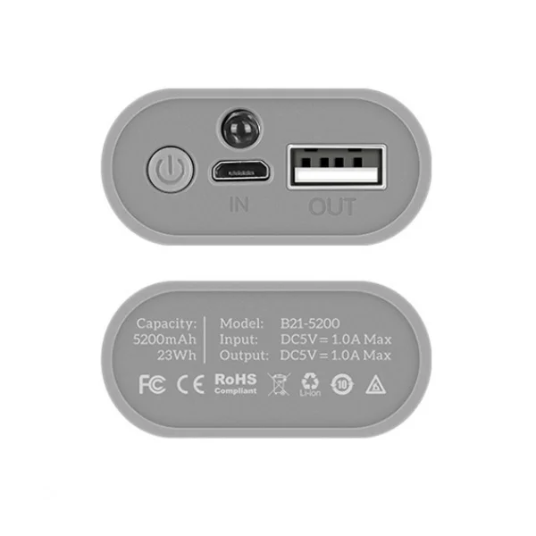 Внешний аккумулятор Hoco B21 5200 Tiny Concave pattern Power bank (Лазурный)|Внешние аккумуляторы| |