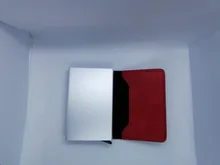 BISI GORO-cartera inteligente antirrobo con bloqueo Rfid para hombre, billetera de fibra de carbono Vintage Unisex, Mini monedero de aluminio con información de seguridad