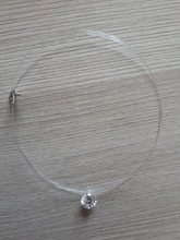 DoreenBeads de moda Invisible transparente línea de pesca collar de diamante de imitación de cuello de encaje de las mujeres joyería minimalista