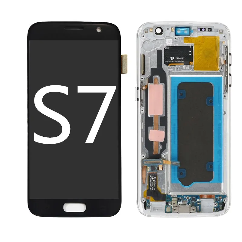 Kopen Originele Amoled Voor Samsung Galaxy S7 Lcd scherm Gemonteerd Met Touchscreen Digitizer SM G930 G930F G930FD G930S G930L