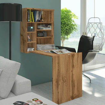 

Selsey FUNCTION - Modern Folding Desk / Home Office Desk / Minimalist Study Desk in Golden Oak