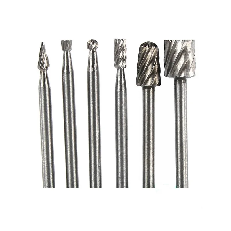

Citop 6pcs/set Single Cut 1/8" Round Shank HSS Rotary Multi Tool Burr Routing Router Bit Wood Milling Burrs Carving Tools Kit
