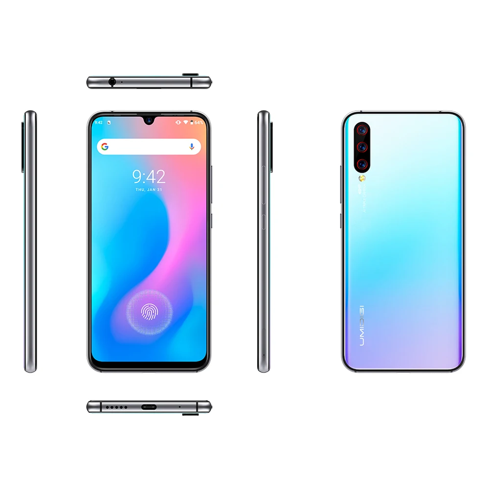 Глобальная версия смартфона UMIDIGI X 6 35 дюйма AMOLED 4G 128 ГБ Android 9 0 Helio P60 48 МП 4150 мАч