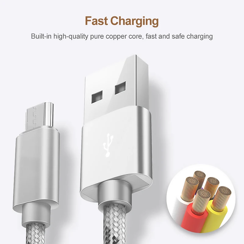 Кабель для синхронизации данных PHOMAX usb c kable Micro 2.4A Быстрая зарядка линия huawei