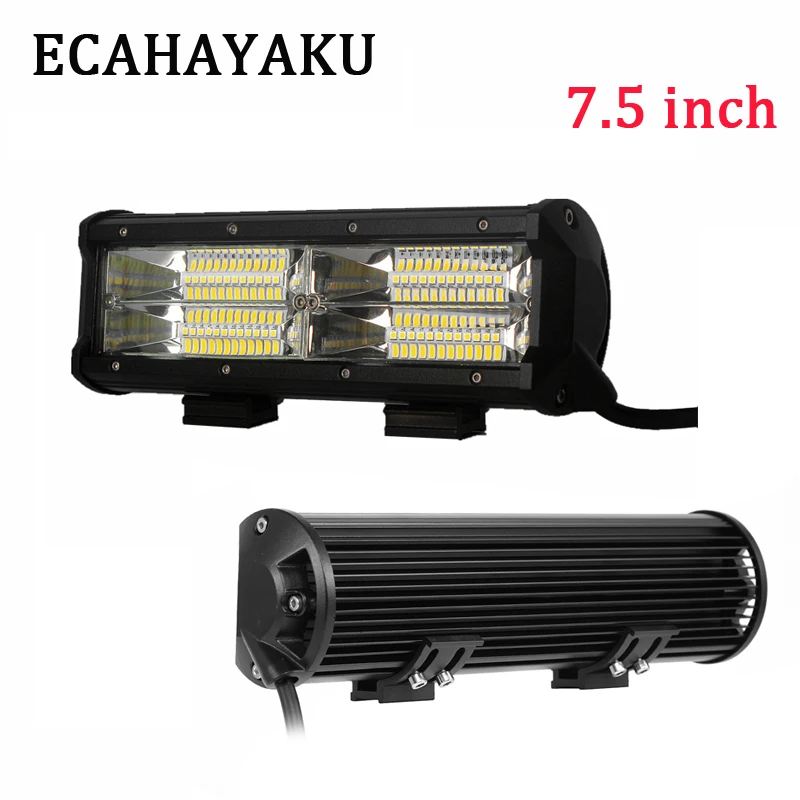 

ECAHAYAKU 2PCS 9 " Dual Rows LED Light Bar 144W Flood Beam IP68 for Off-Road Vehicles-ATVs SUV Truck Trains 12V/24V Car LED Lamp