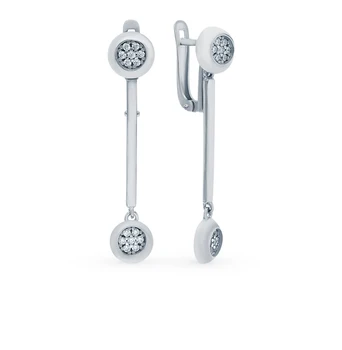 

Silver earrings with cubic zirconia sunlight sample 925