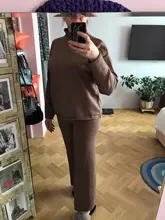 Tracksuit Sweater Spring Two-Piece-Set Women Pullover Knitted Genayooa Korean Womens