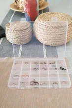 Yidensy-caja de almacenamiento de plástico transparente, caja cuadrada ajustable con ranura de 10/24 para joyas, cuentas, pendientes, organizador, 1 Uds.