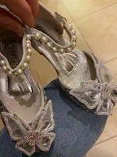 Zapatos con lazo de encaje de lentejuelas para niñas, zapatillas de baile de princesa con perlas bonitas, informales, para fiesta, boda, D721, novedad de 2020