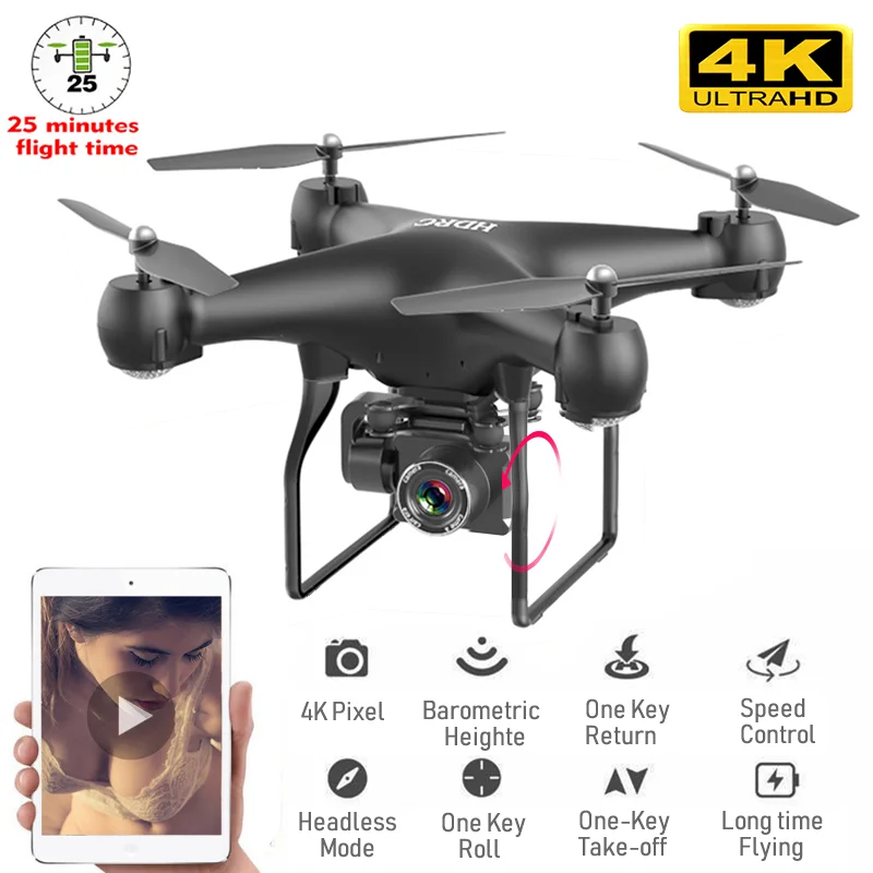 

H12 RC Drone Quadrocopter UAV with Camera 4K Profesional WIFI Wide-angle Aerial Photography Ultra-long Life Remote Control Toy