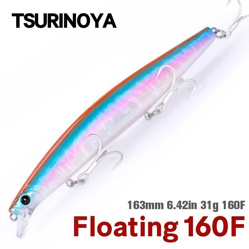 TSURINOYA ультрадлинная плавающая приманка для рыбалки Minnow STINGER 160F 63 мм 31 г Морская