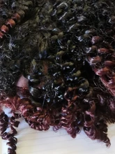 14 pulgadas Ombre pelo rubio Afro pelo rizado que teje 7 unids/lote extensiones de cabello sintético 6 mechones con cierre para las mujeres negras