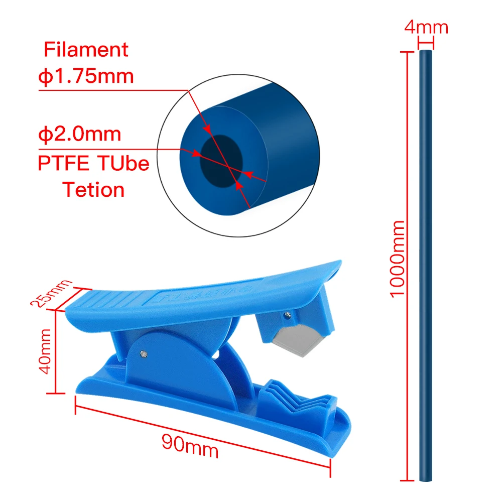 Capricorn Original Bowden PTFE Tubing Gift BLU 1m for 1.75mm Filament Sovol Premium New PTFE Tube 3D Printer Parts